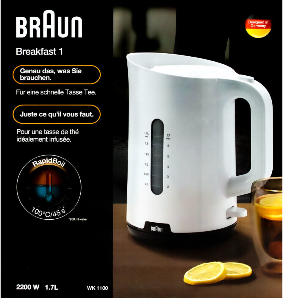 BRAUN 0X21010047 - Braun Breakfast1 WK 1100 Elektrokessel Weiss
