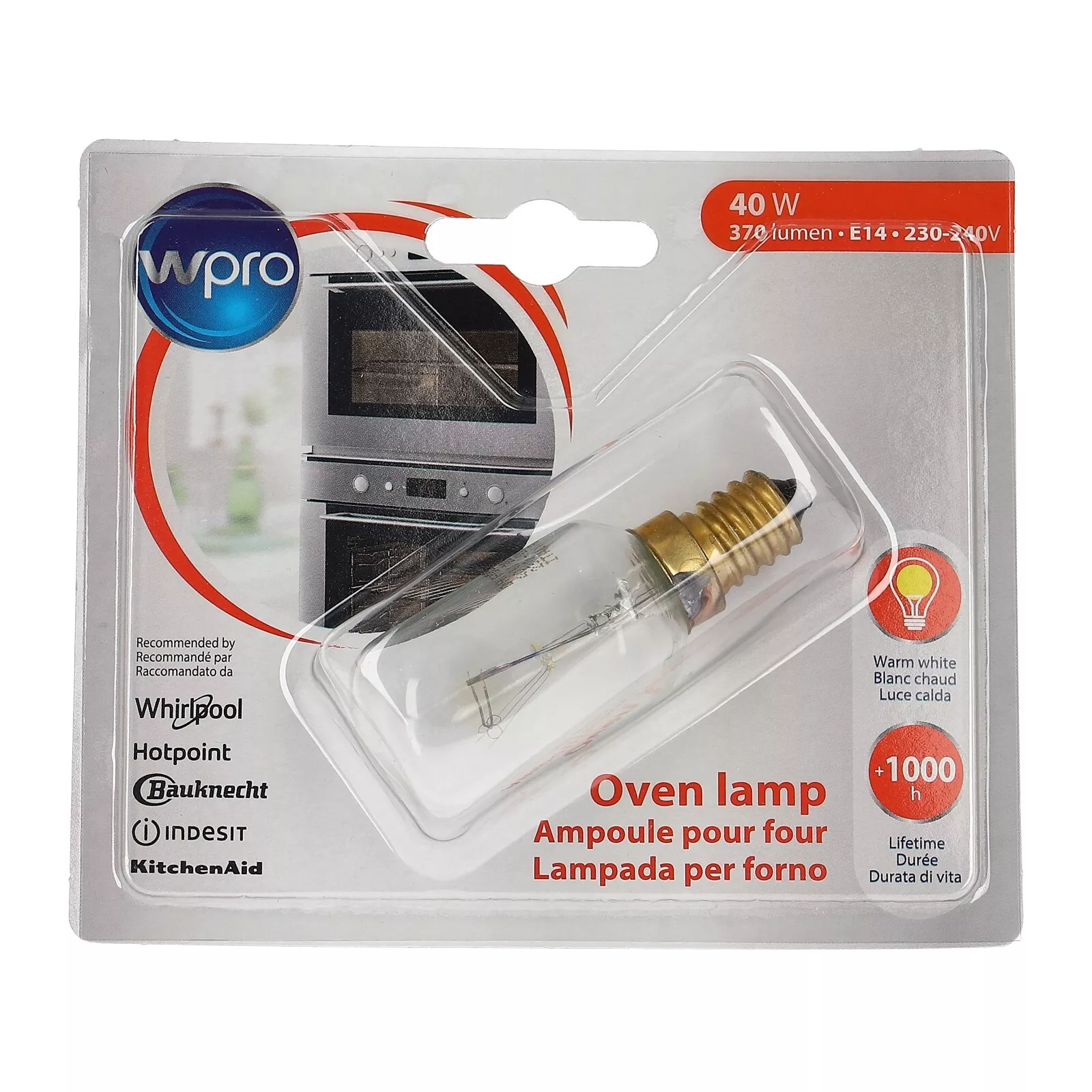 WPRO Backofenlampe T29-40W E14, 300°C LFO135