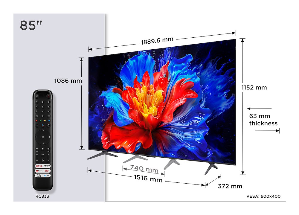 TCL 85P8K - Smart TV QLED 85" 4K Ultra HD