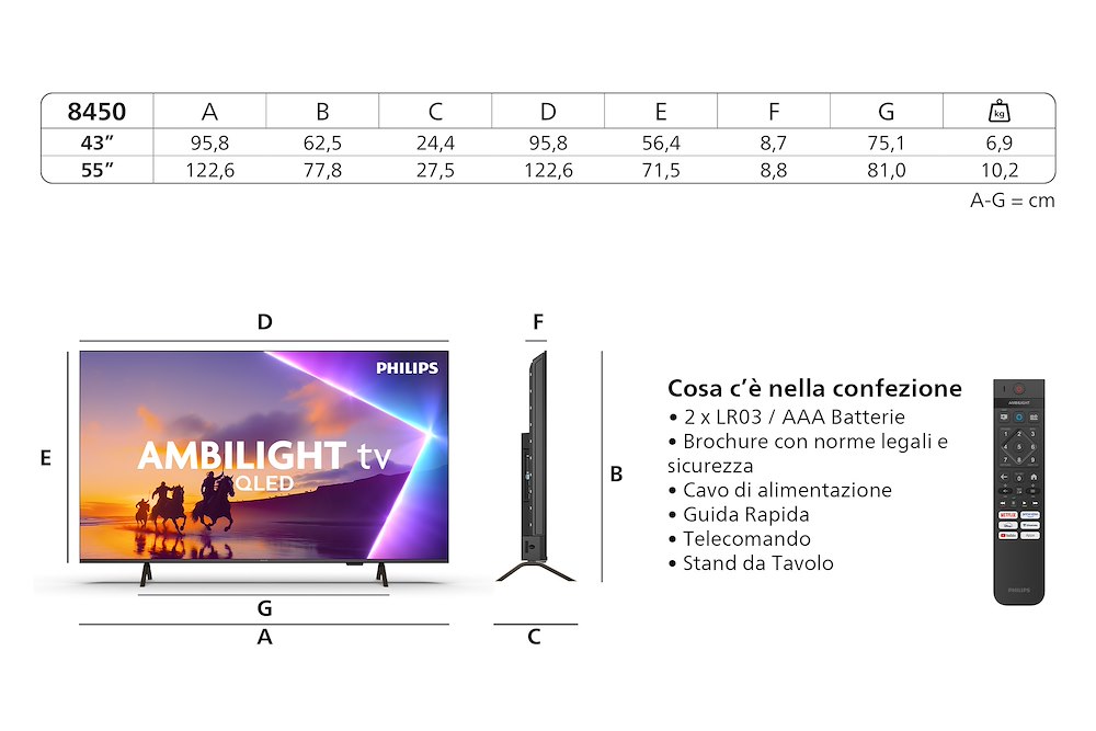 PHILIPS 43PUS8450 - 43 Zoll Smart QLED 4K TV
