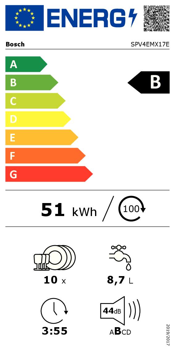 BOSCH SPV4EMX17E - Vollintegrierbarer Geschirrspüler 45 cm