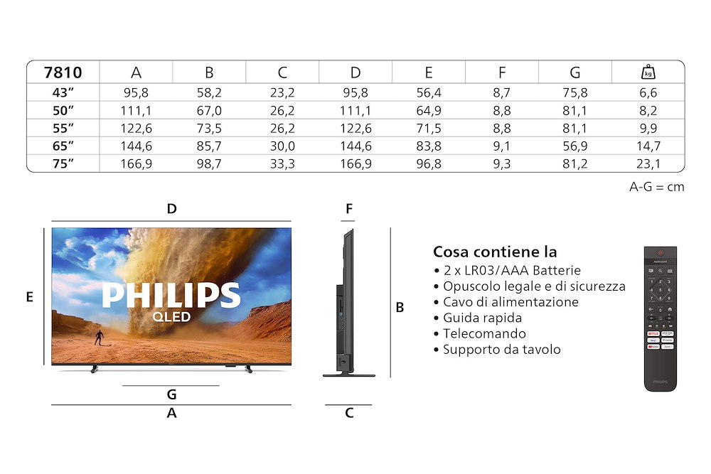 PHILIPS 43PUS7810 - 43" QLED 4K Smart TV