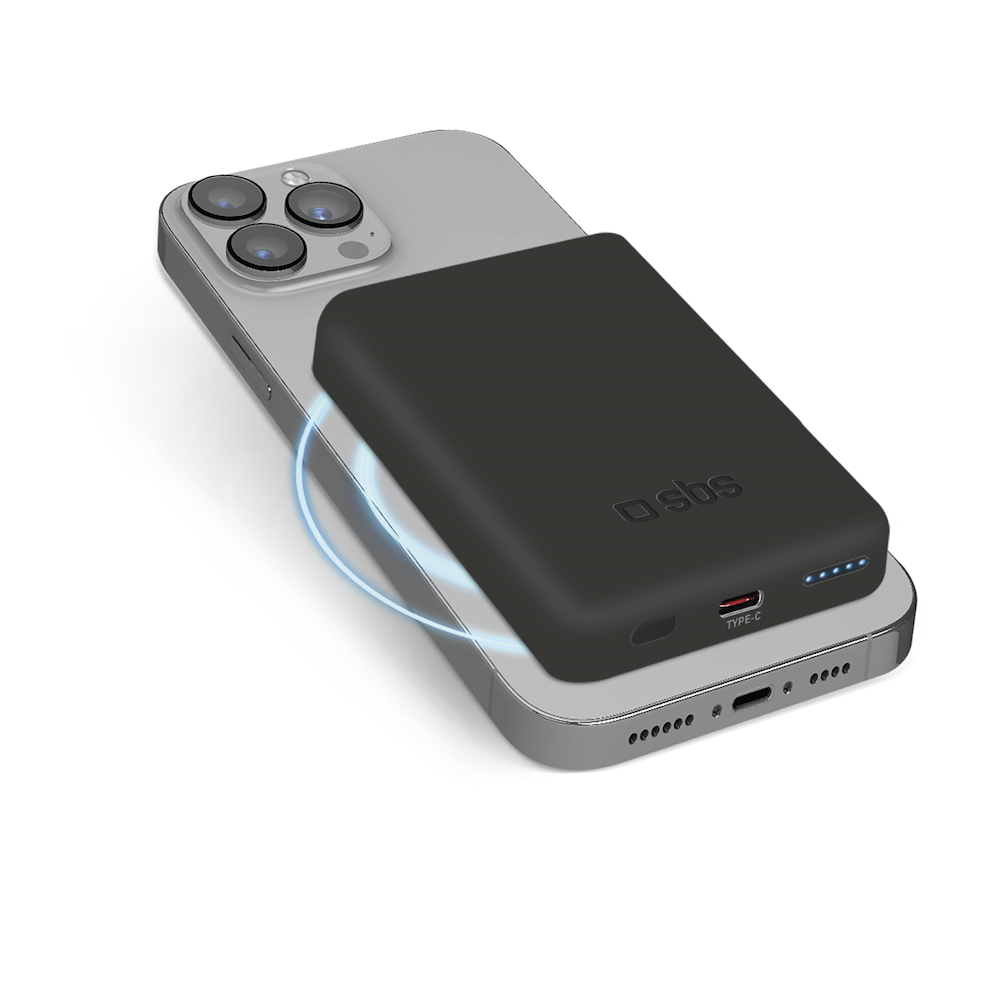 SBS TEBB5000MAG1CK - Powerbank 5000mAh Magsafe USB-C Schwarz