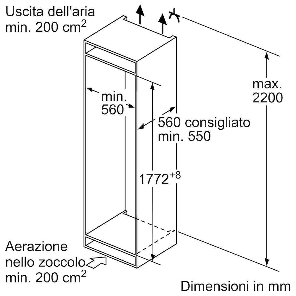 BOSCH KIN86NSE0 - Kombikühlschrank Einbau 260L No-Frost