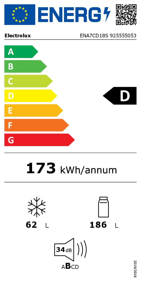 Electrolux ENA7CD18S - Einbau-Kühl-Gefrierkombination NoFrost