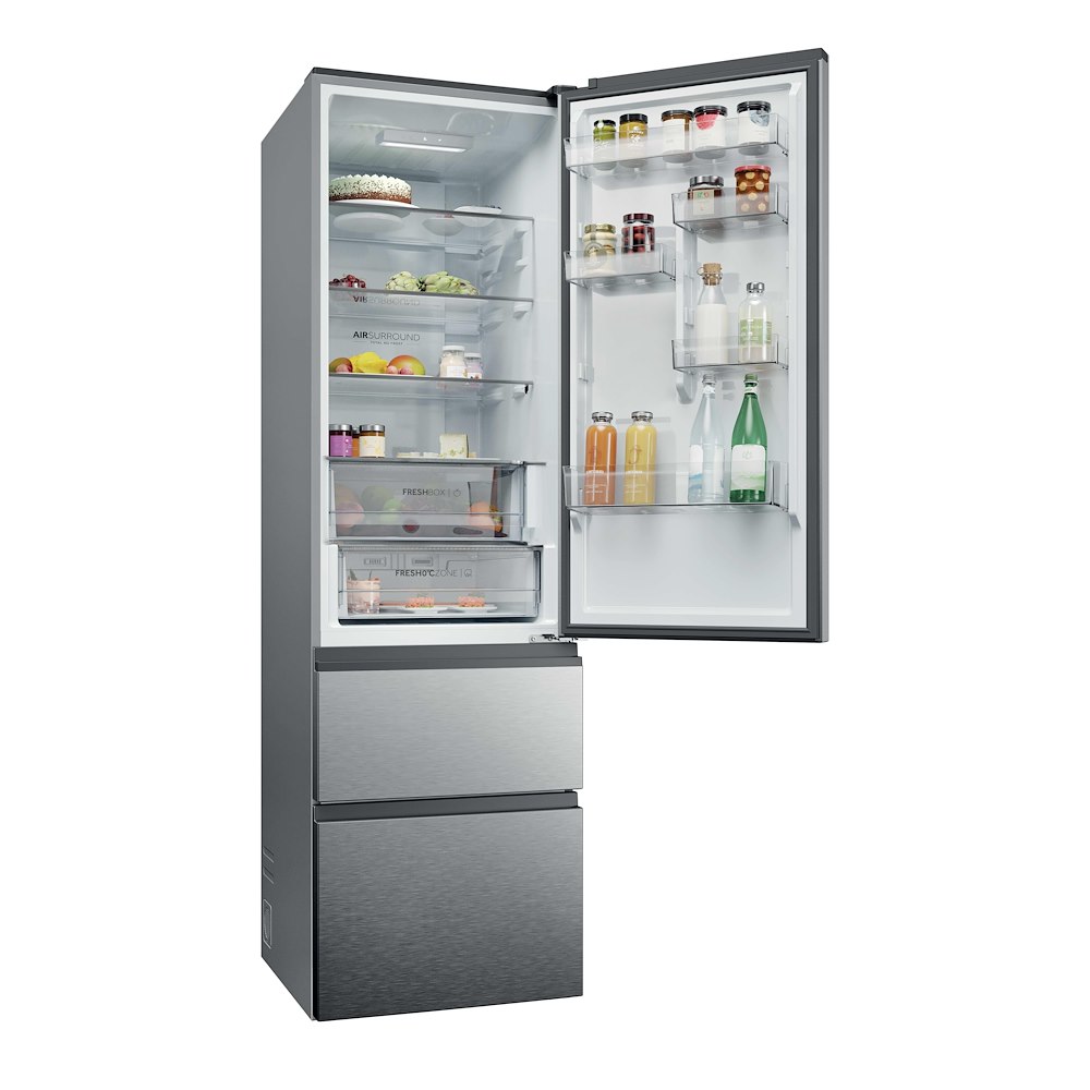 HAIER HTR3620CNMG - Kombi Kühlschrank Silber 414L