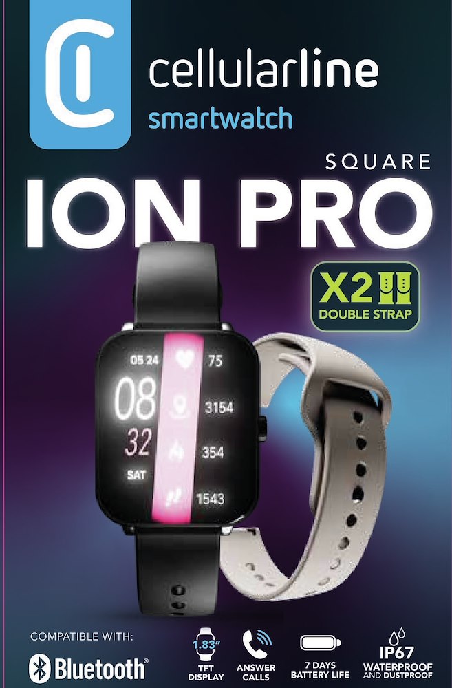 CELLULAR LINE BTIONWATCHPROSK 0704391 SMART WATCH QUADRATO BT NERO