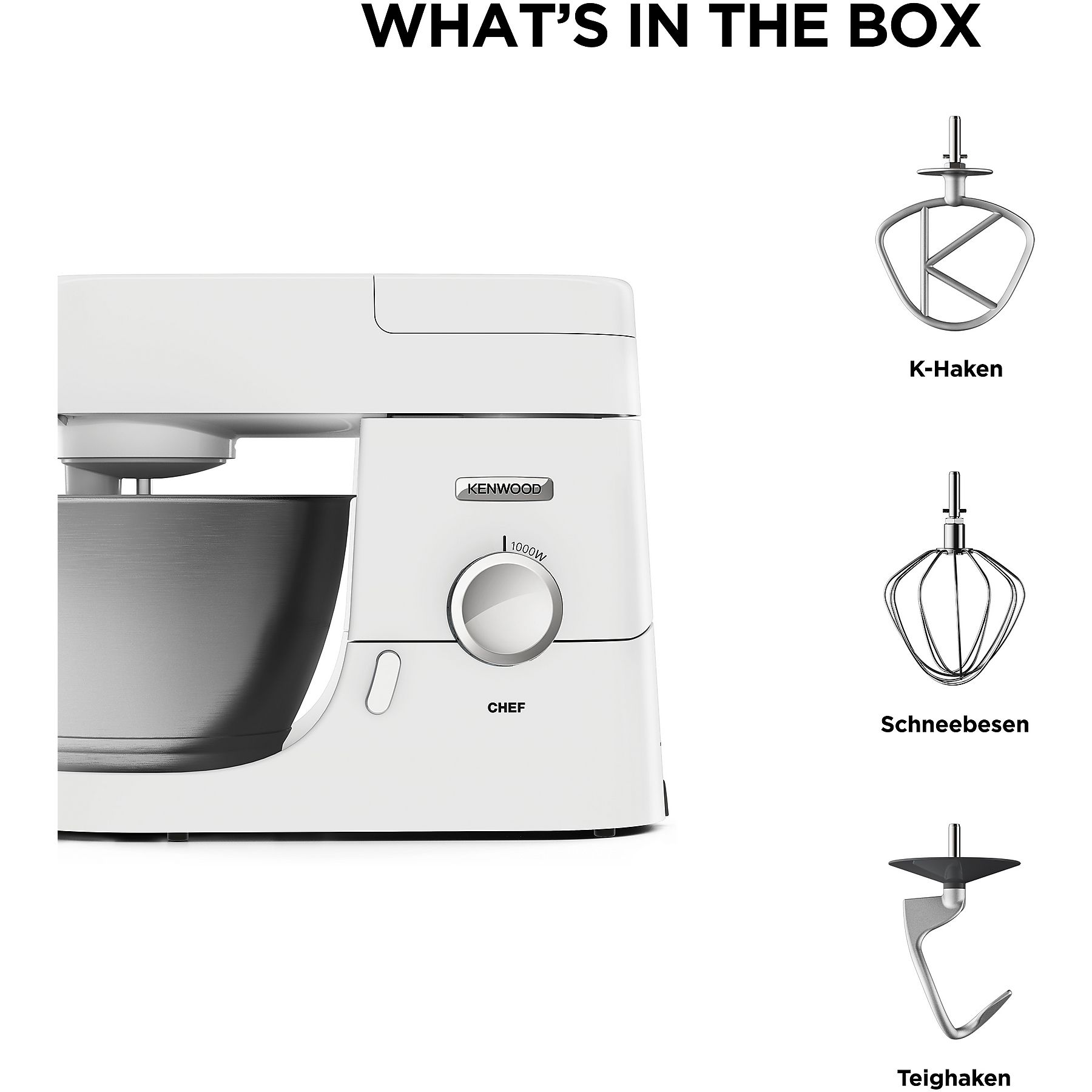 KENWOOD KVC3100W - Chef Küchenmaschine 4,6L Weiss + AT312B Zitruspresse
