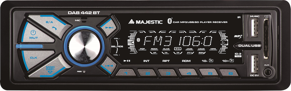MAJESTIC DAB442BK - DAB+ Autoradio mit Bluetooth-Funktion