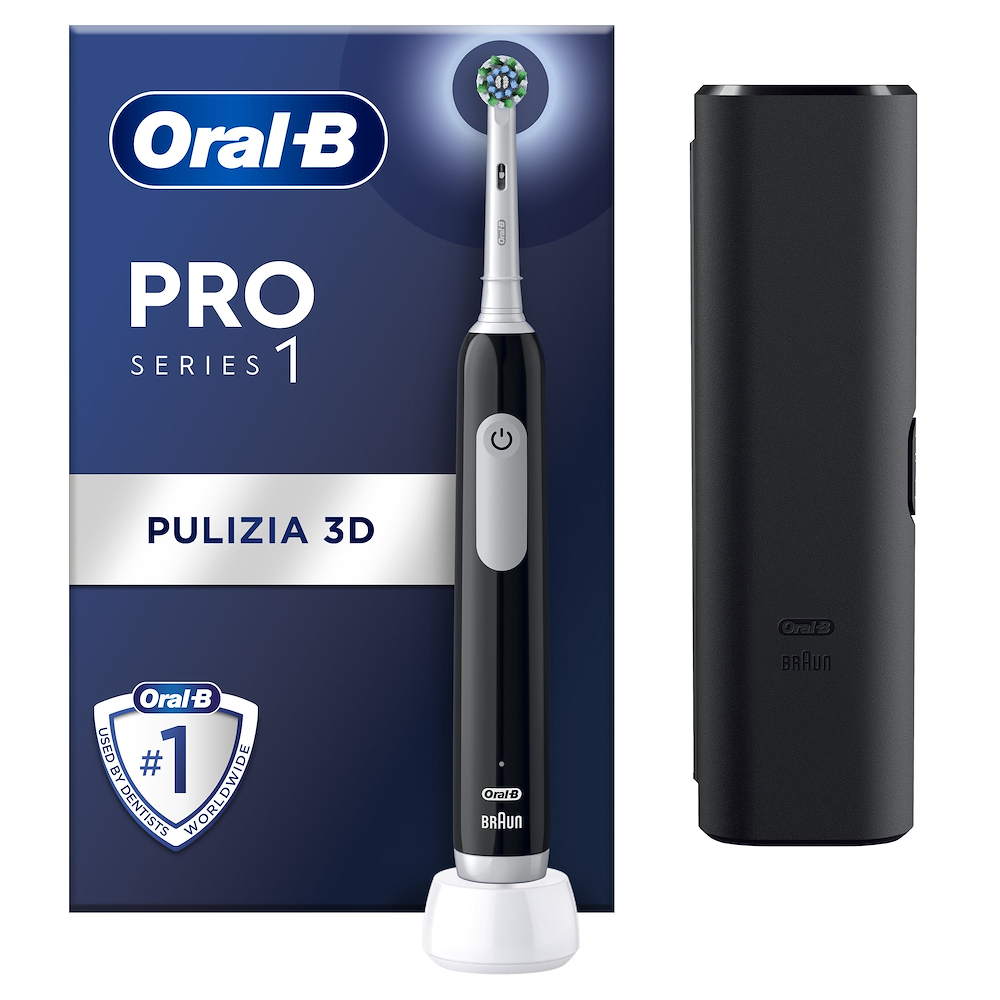 ORAL-B PRO1BLACKTRAVELCASE - Oral-B Pro 1 Elektrische Zahnbürste Schwarz mit Reiseetui