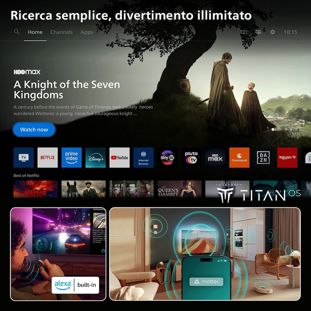 PHILIPS 43PQS8501 0761229 TV QLED 43"UHD 4K DVBT2/S2 SMART TITAN AMBILIGHT