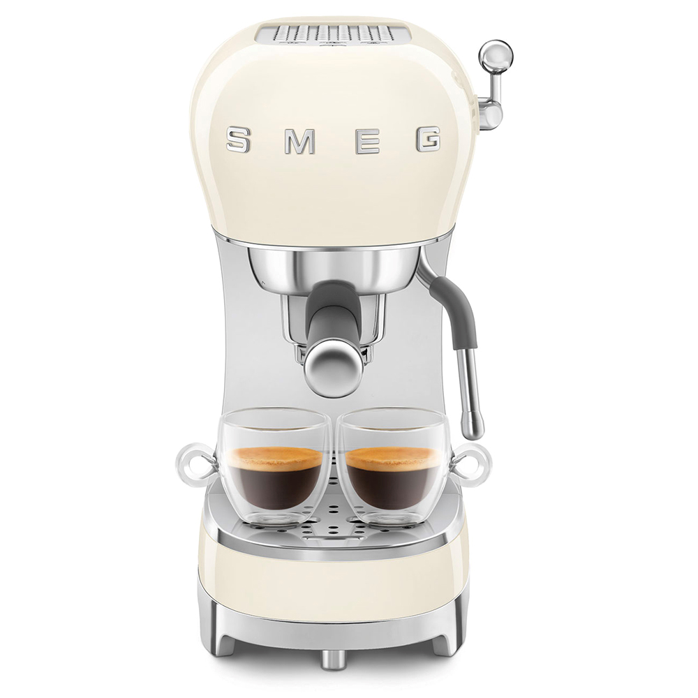 SMEG ECF02CREU - Smeg Espresso Maschine 50er Stil Panna