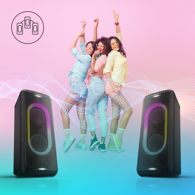 PANASONIC SCTMAX45EK - Party Lautsprecher mit Bluetooth und Lichteffekten