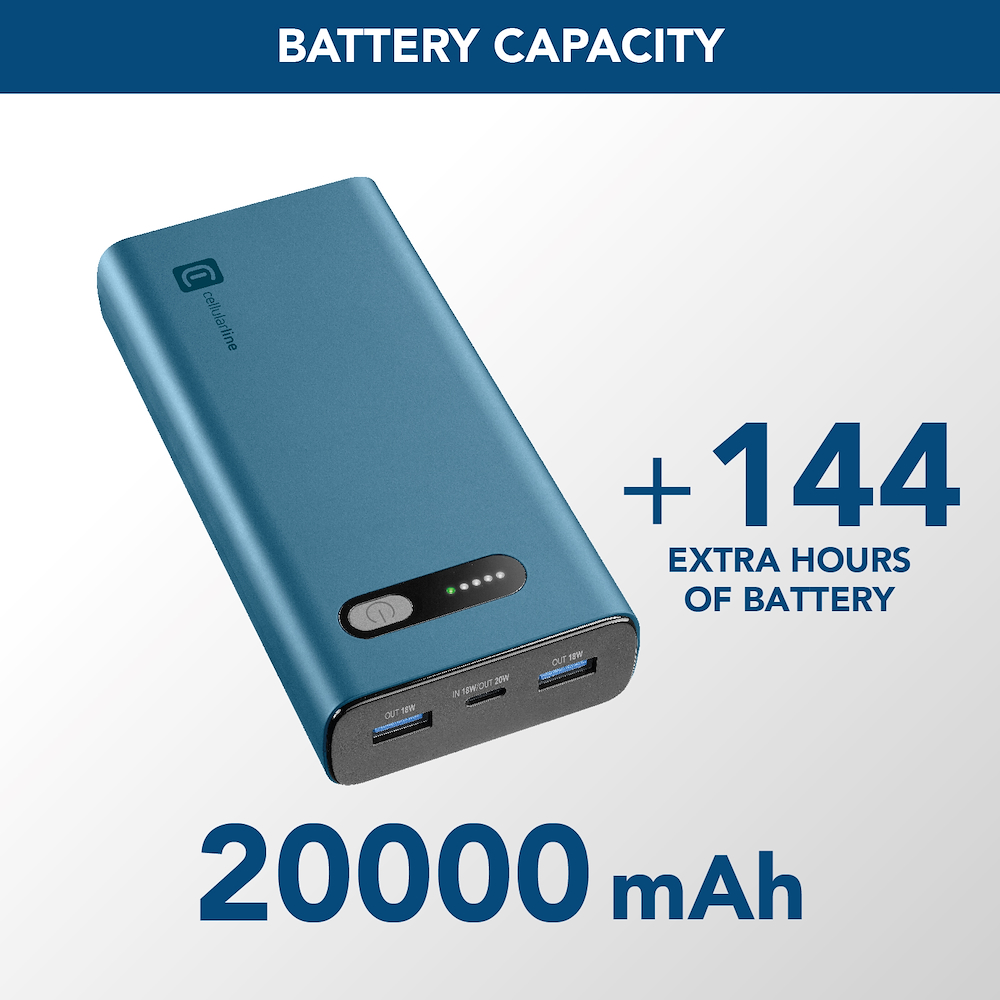 CELLULAR LINE PBFAST01PD20000G - Powerbank 20000mAh Grün