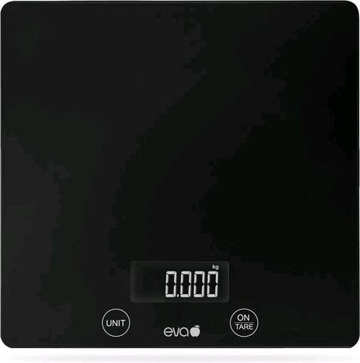 EVA EVA - KÜCHENWAAGE DIGITAL GLAS SCHWARZ 15KG/1G
