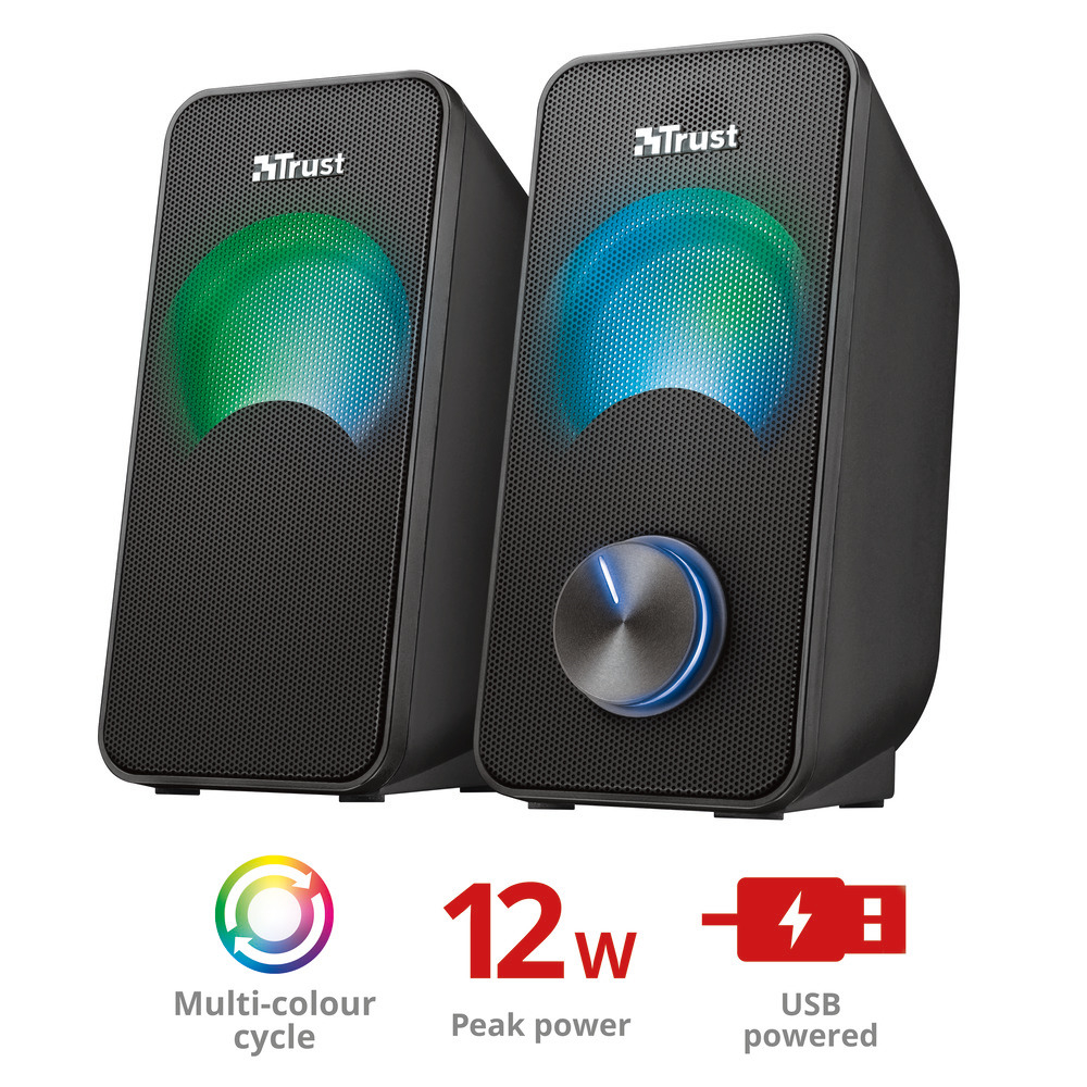 TRUST 23120 - 23120 0484570 CASSE PC 2.0 12W USB RGB LED ARYS