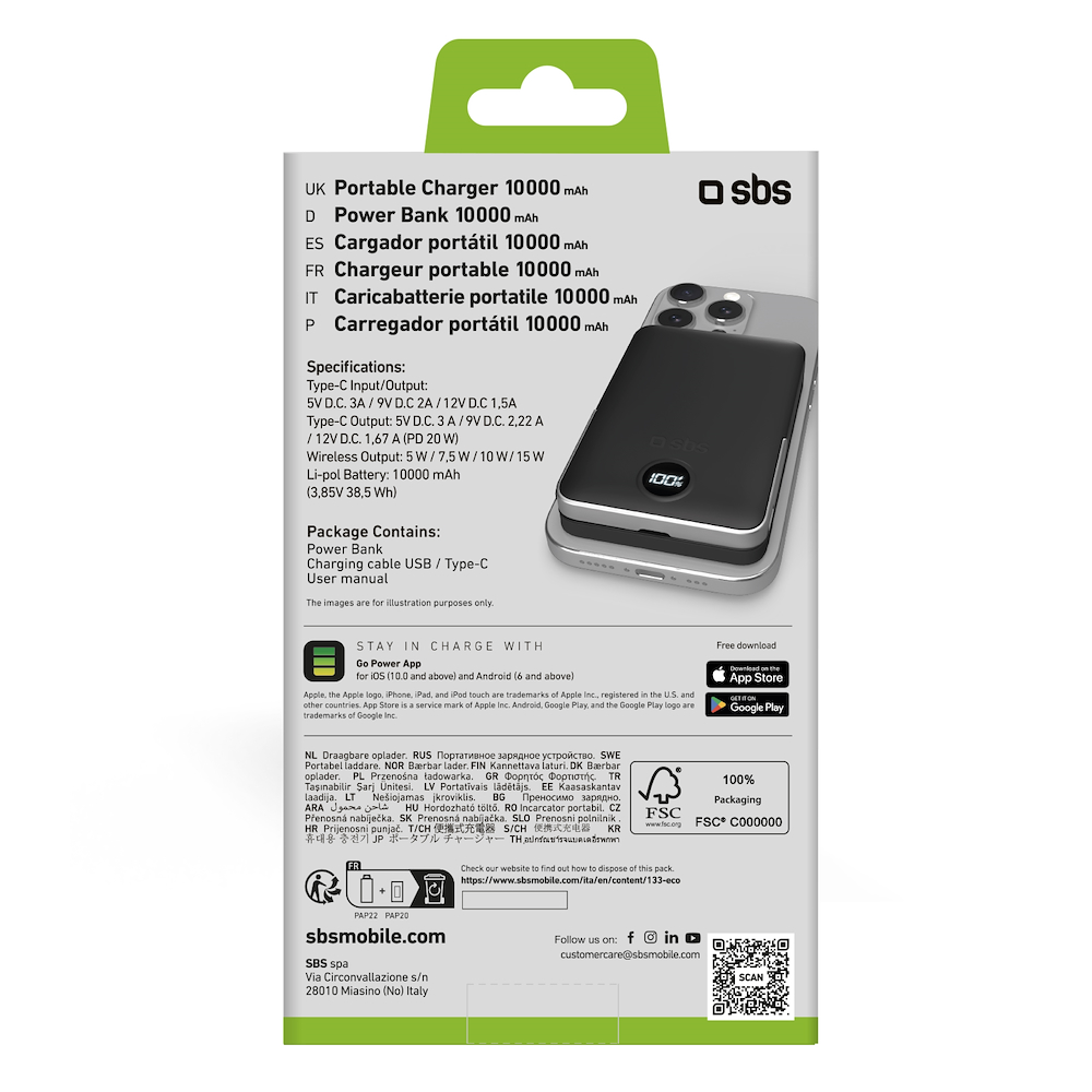 SBS TEBB10000MAGSTAND - Powerbank 10000mAh mit Ständer