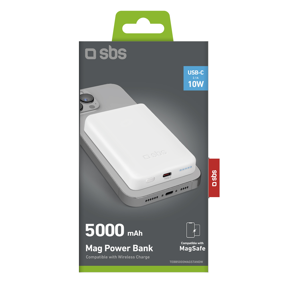 SBS TEBB5000MAG1CW - 5000mAh USB-C Wireless Powerbank