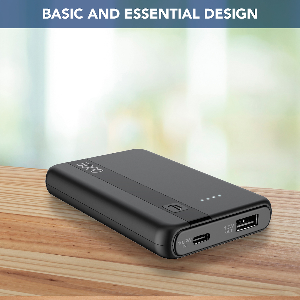 CELLULAR LINE PBENTRY5000K - 5000mAh USB-C Power Bank schwarz