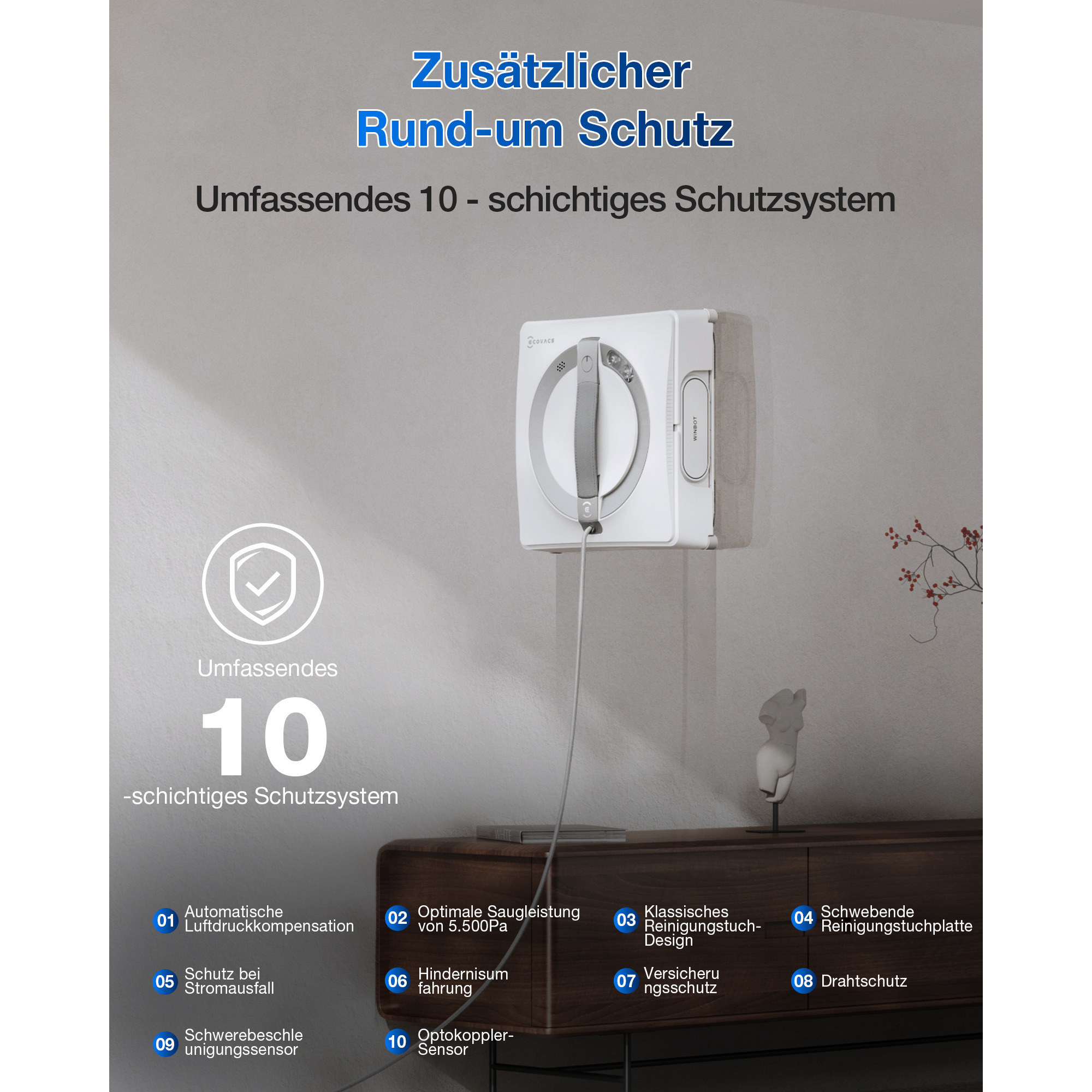 ECOVACS WG852-11EDR - Winbot W2 PRO Fensterputzroboter
