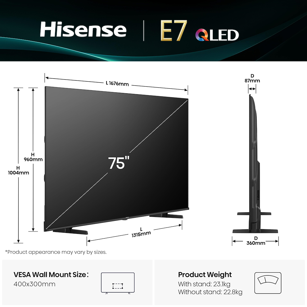 HISENSE 75E79Q - TV QLED 75" 4K