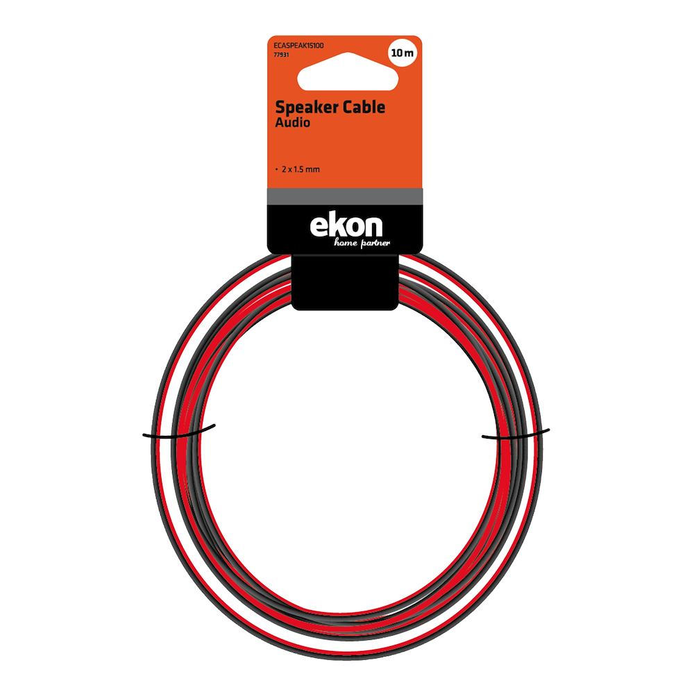 EKON ECASPEAK15100 - Audio Kabel 10 Meter mit 1,5mm Doppelkern