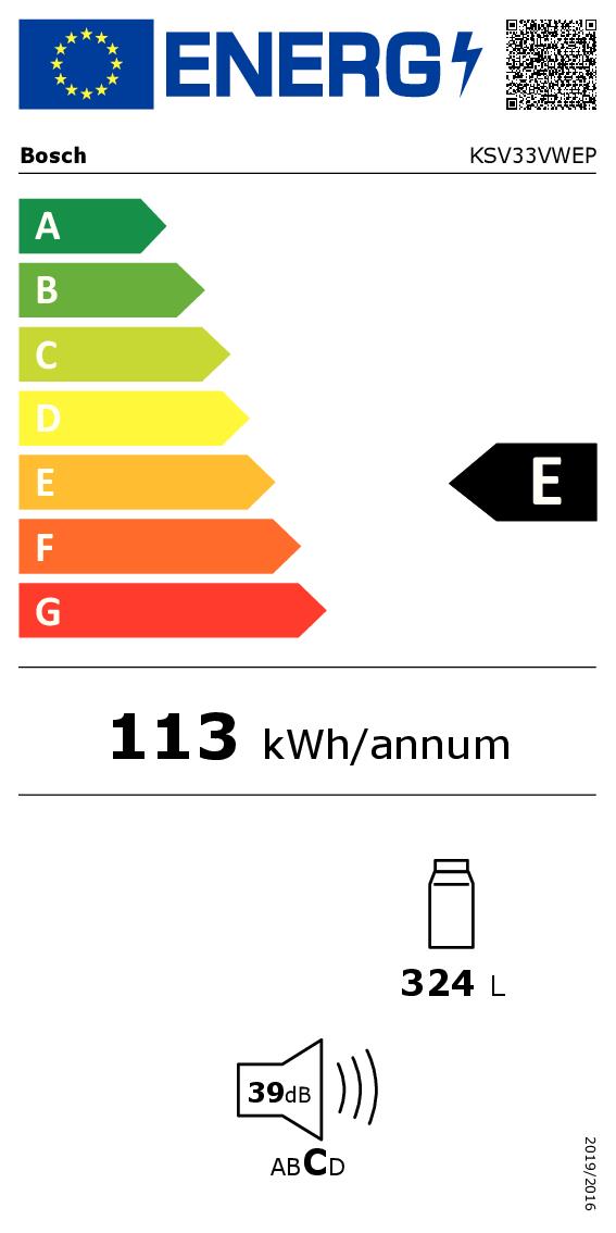BOSCH KSV33VWEP - KSV33VWEP 0564237 FRIGO 1P. 324LT CE.E VENTILATO