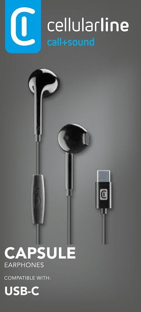 CELLULAR LINE AUCAPSULETYPECK - USB-C Kopfhörer mit Mikrofon