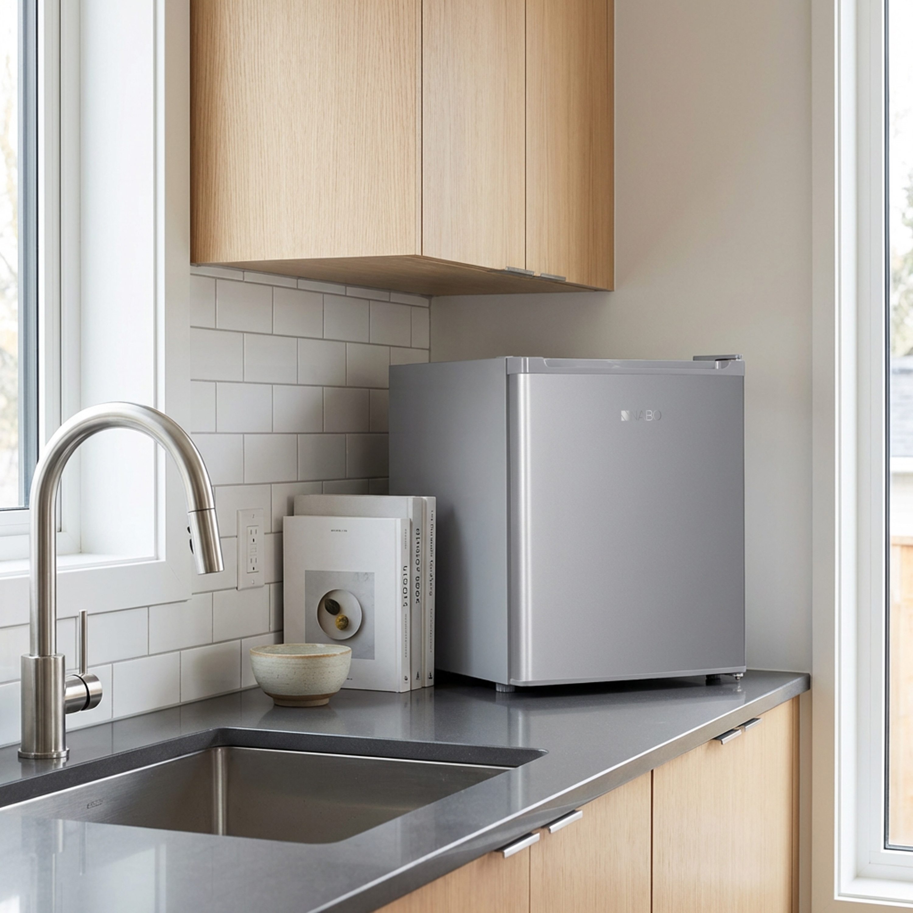 NABO KB480 - Minikühlschrank Kühlbox 40 Liter Silber