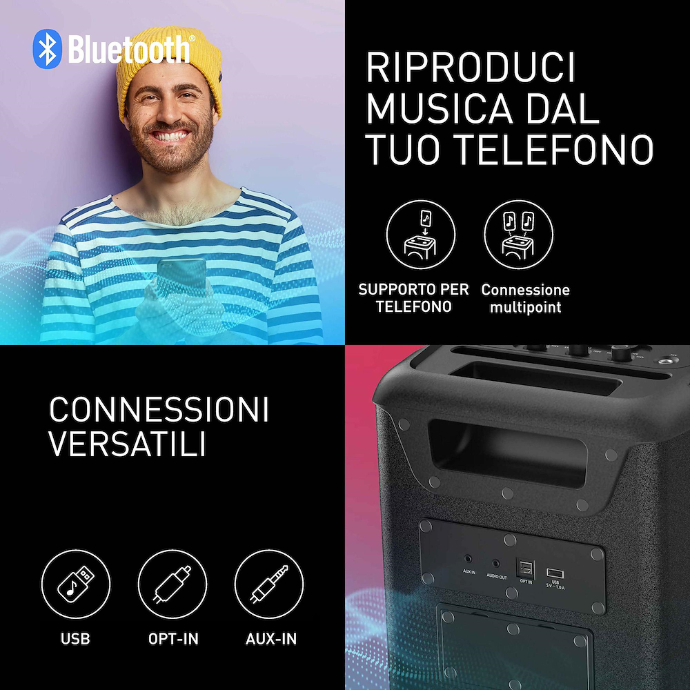 PANASONIC SC-BMAX10E-K - Wireless Speaker mit Doppio Woofer