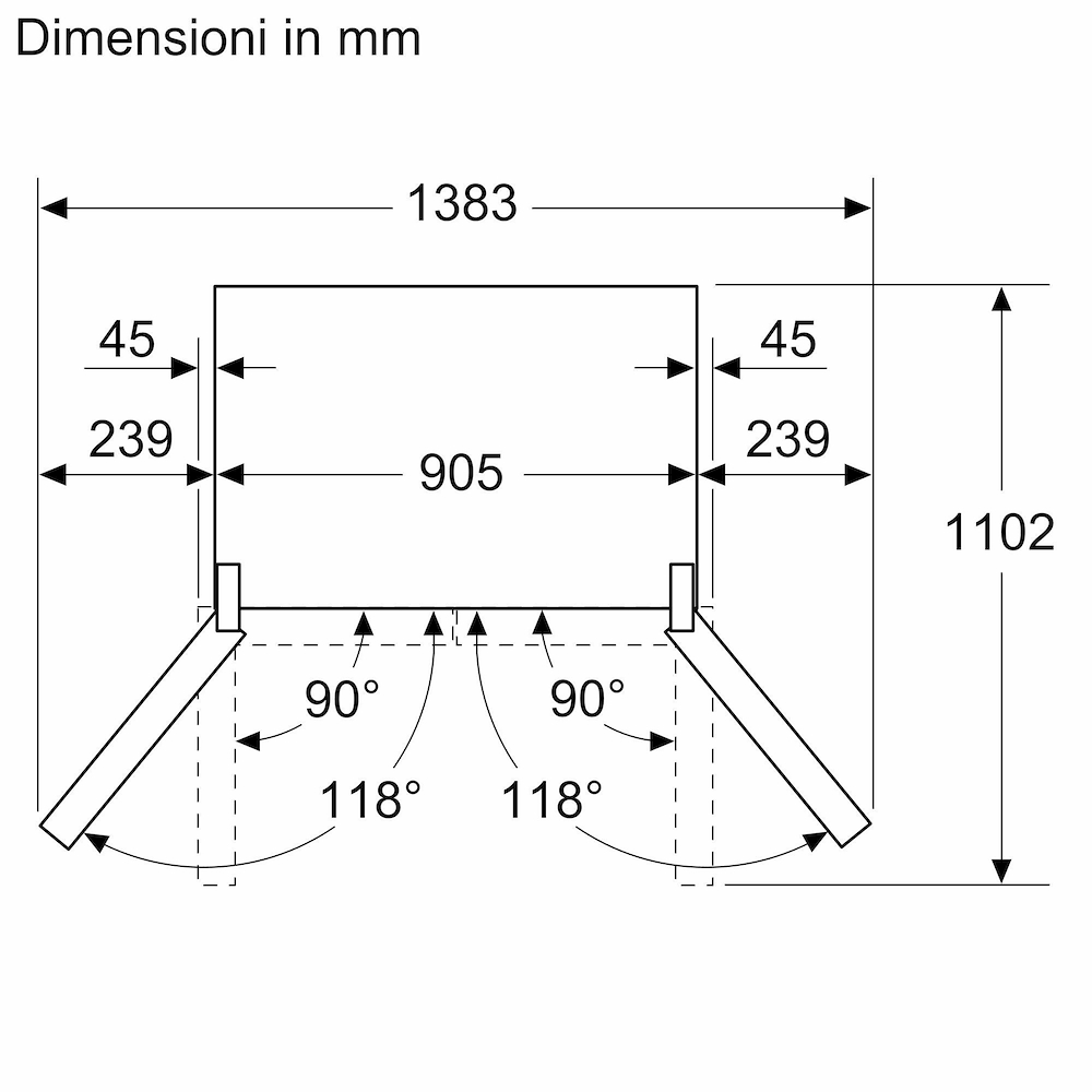 BOSCH KFN96VPEA - Multi-Tür Kühlschrank 4 Türen 605 LT