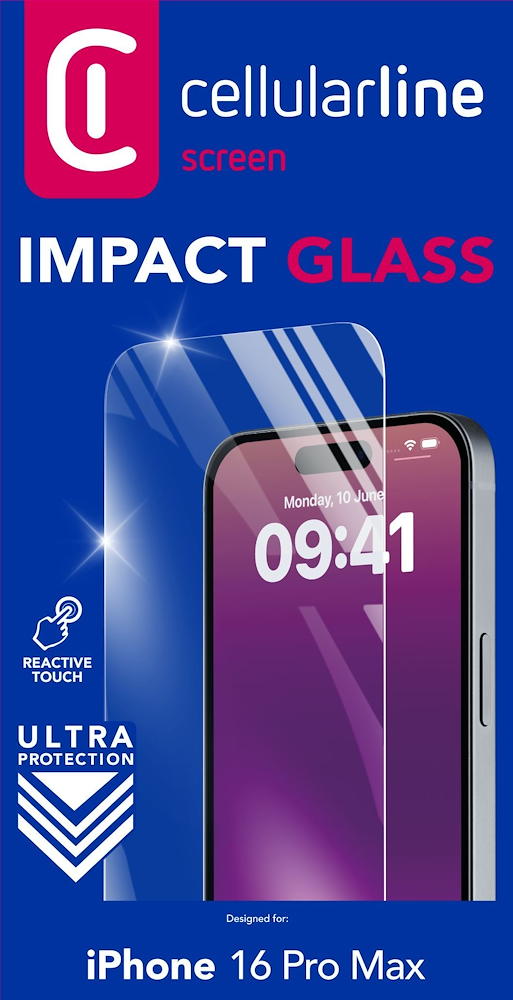 CELLULAR LINE TEMPGLASSIPH16PRM - Impact Glass - Glas für iPhone 16 Pro Max