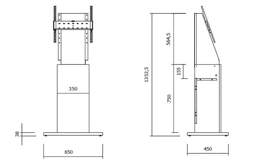 MUNARI BF081AR - Vertikaler Monitorständer