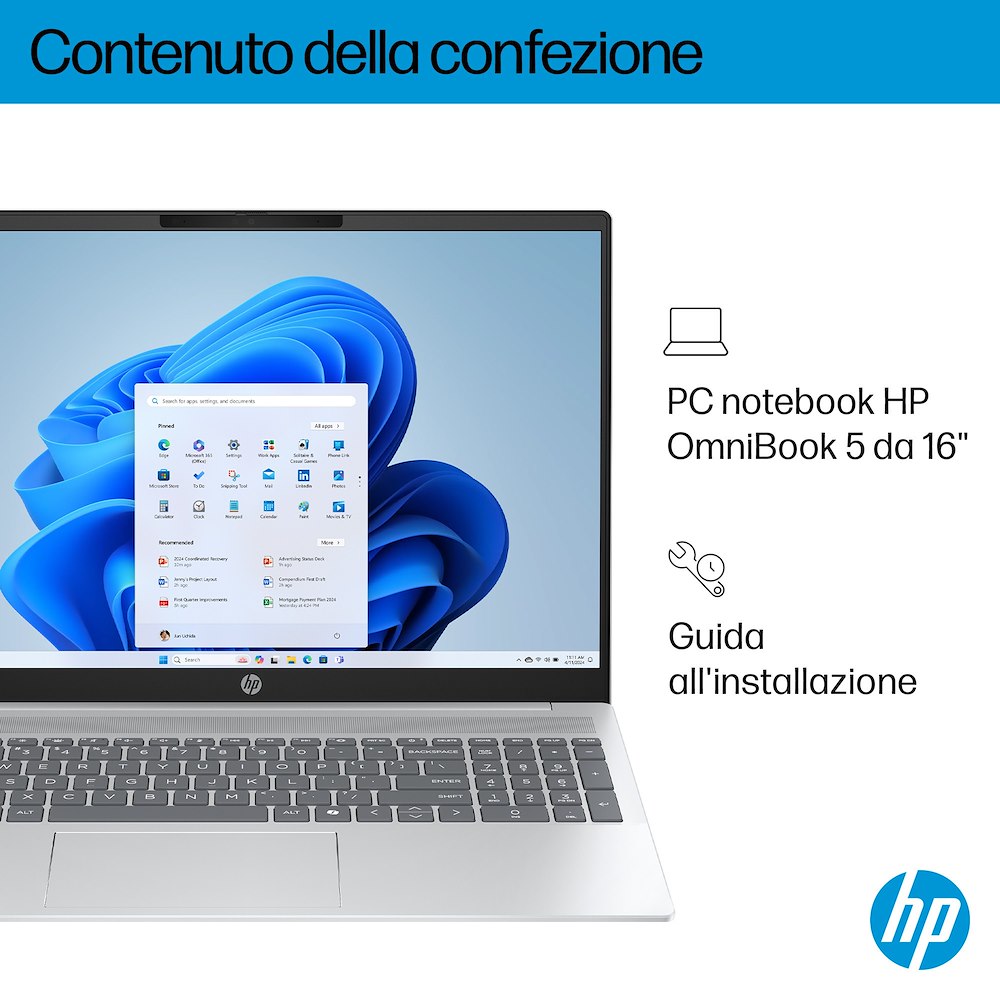 HP D8SQ0EA - OmniBook 16" AI 16GB SSD