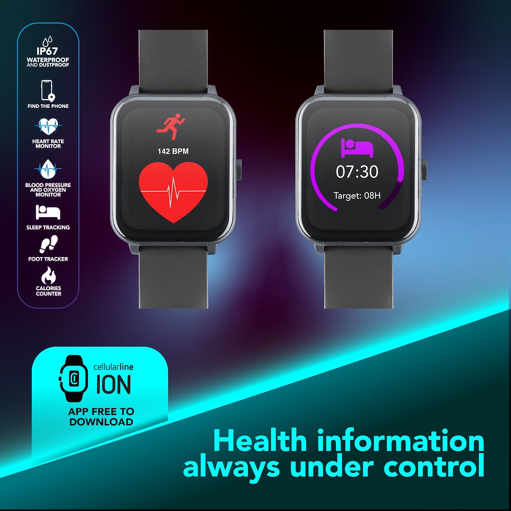 CELLULAR LINE BTIONWATCHPROSK 0704391 SMART WATCH QUADRATO BT NERO