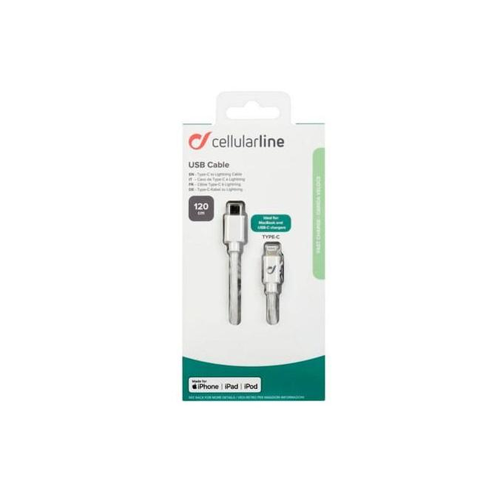 CELLULAR LINE USBDATAC2LMFI1MW - USB-C zu Apple Datenkabel 1m