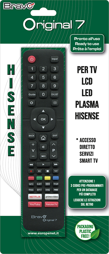 BRAVO ORIGINAL7 - Originalfernbedienung für HISENSE TV