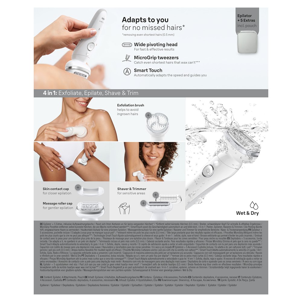 BRAUN SES9061 - Epilierer Wet & Dry 40 Pinzetten