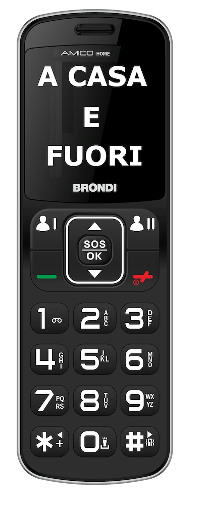 BRONDI AMICOHOMENERO - Senioren Telefon 1.77" Schwarz mit SOS