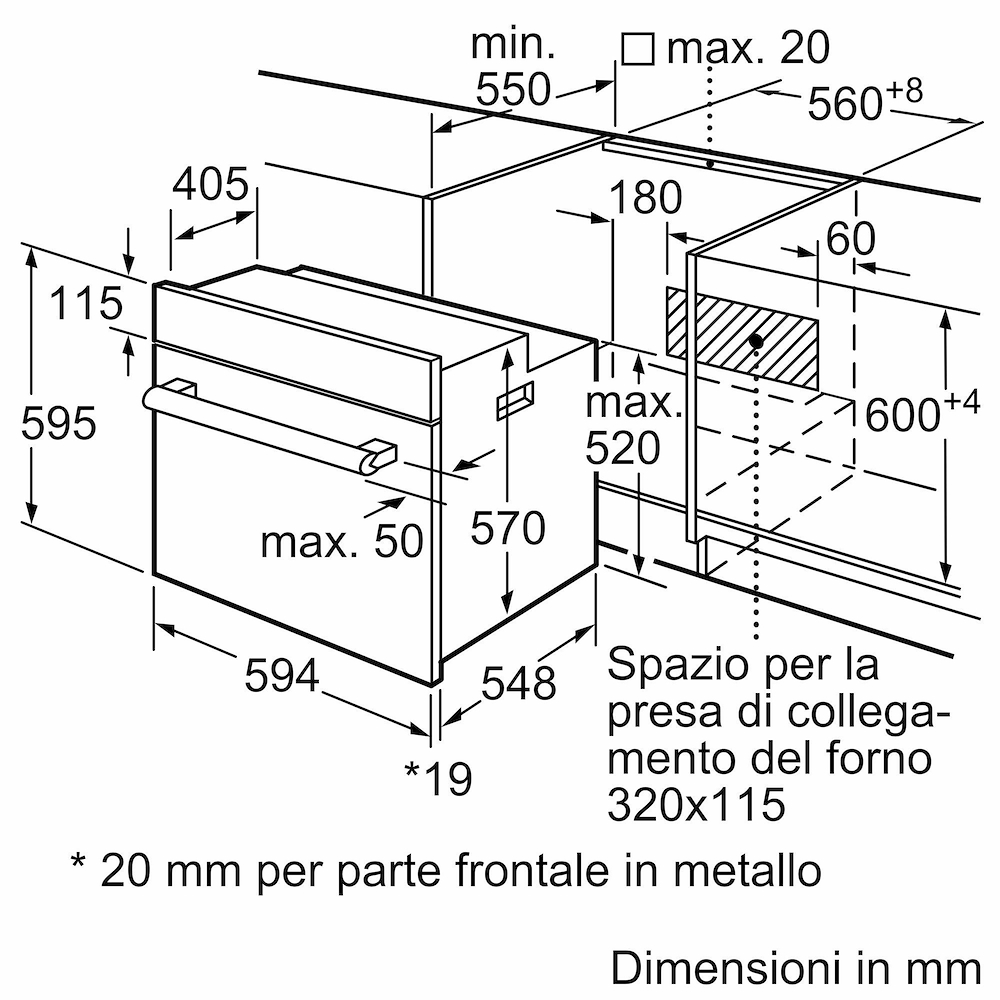 BOSCH HBF113BR1S - HBF113BR1S 0681751 FORNO 60CM 66LT MULTIF. CL.A DISP.LED INOX