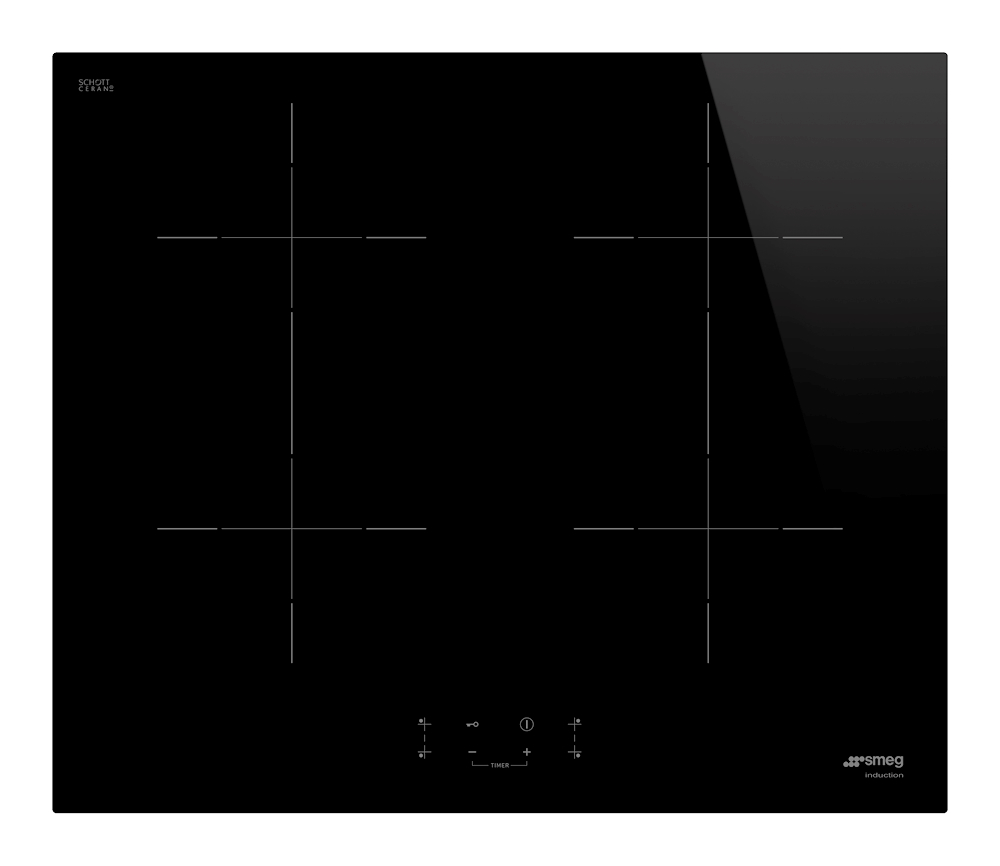 SMEG SIB2641D - Induktionskochfeld 60CM Schwarz mit 4 Zonen