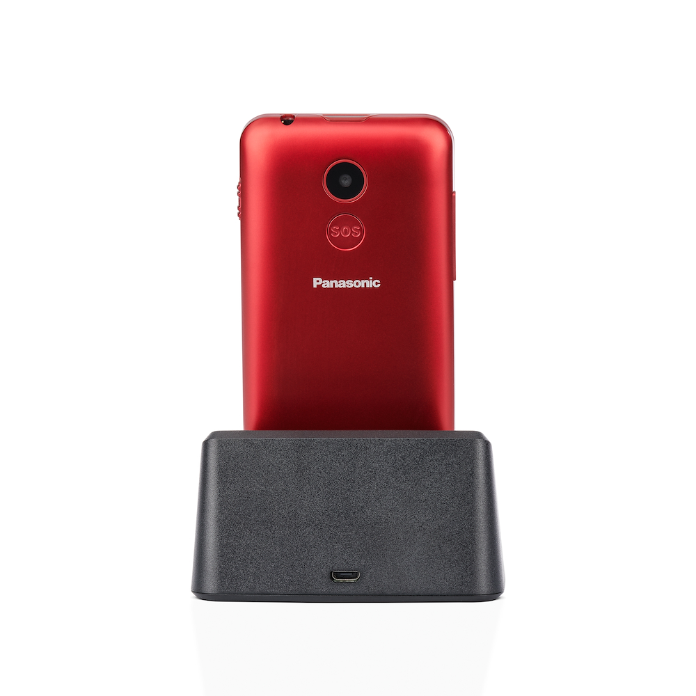 PANASONIC KXTU155EXRN - KXTU155EXRN 0600814 CELL.SENIOR PHONE 2.4" 0.3MP SOS C/BASE RIC. ROSSO