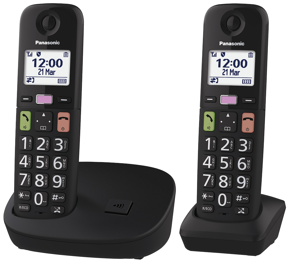 PANASONIC KXTGU112EXB - Kabeloses Duo-Telefon mit 1.8" Display