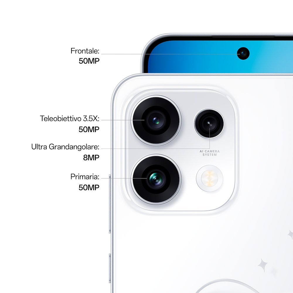 OPPO RENO16F5GPOPWHITE - Smartphone 5G mit Triple-Kamera