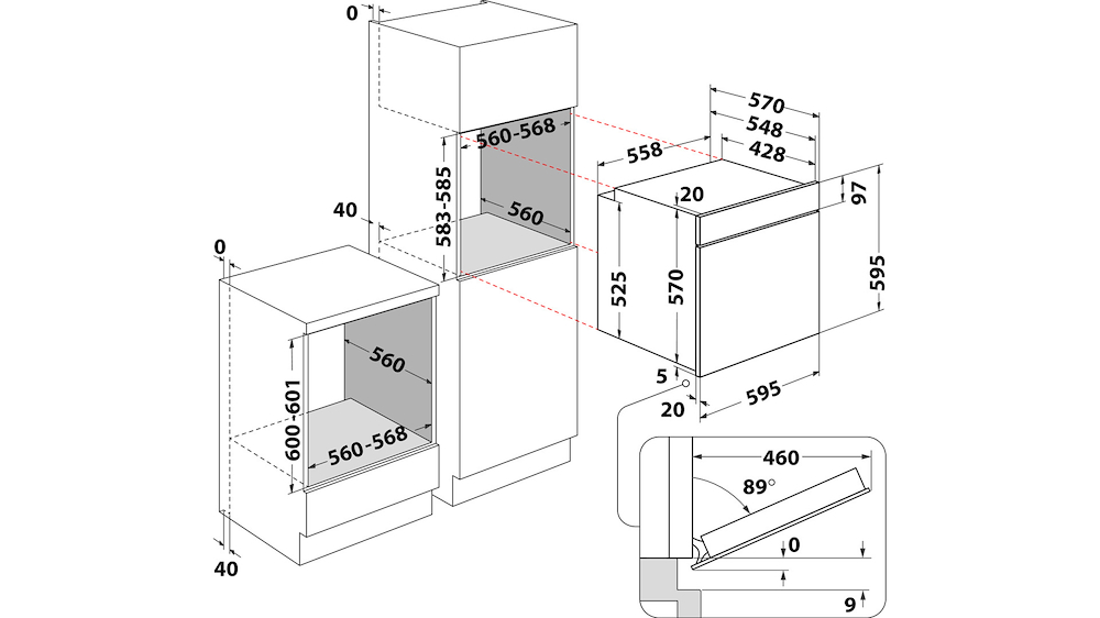 HOTPOINT-ARISTON HAO435HB - Schwarzer Ofen 60CM Idrolisi