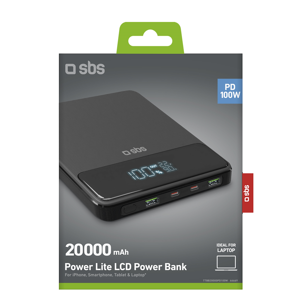 SBS TTBB20000PD100W - Powerbank 20000mAh 100W mit LCD