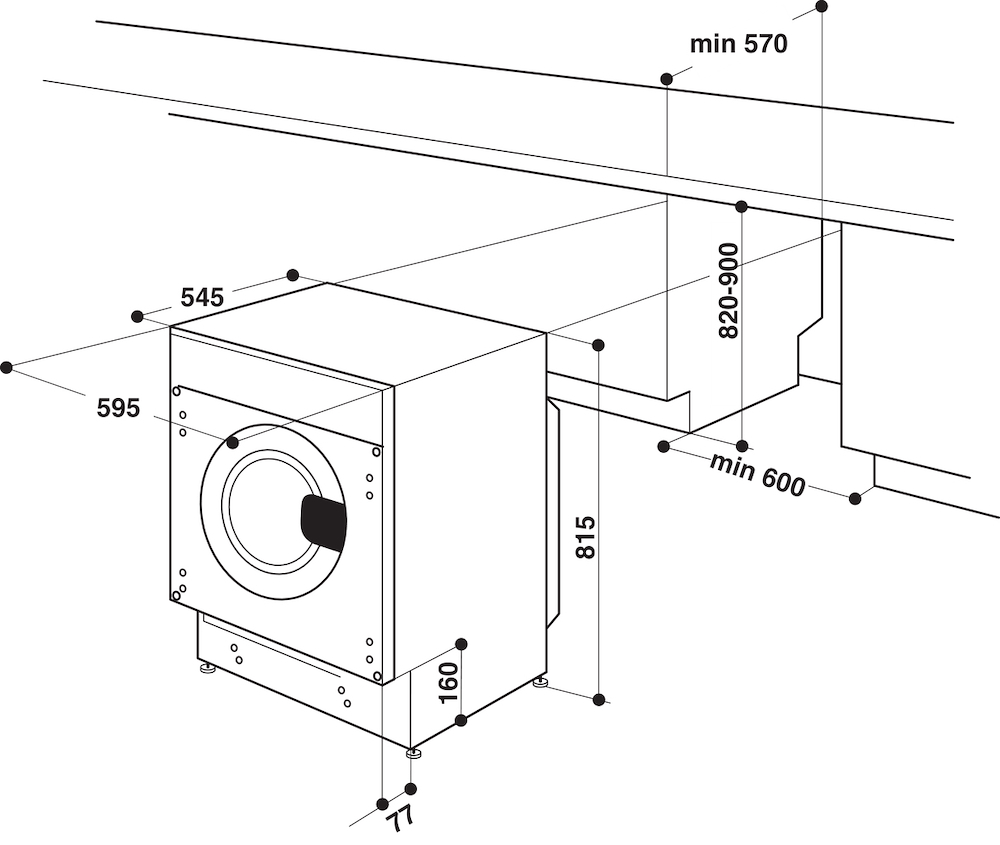 HOTPOINT-ARISTON BIWMHG71483EUN - Einbauwaschmaschine 7 Kg 1400 U/min