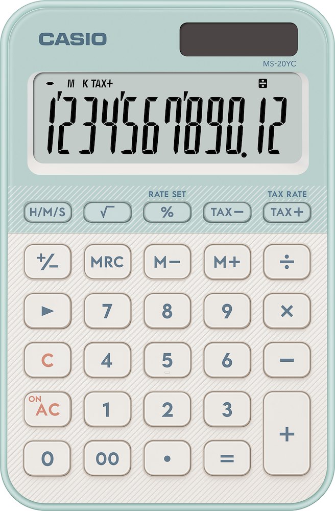CASIO MS-20YC-LG - Grüne Tischrechner 12 Ziffern