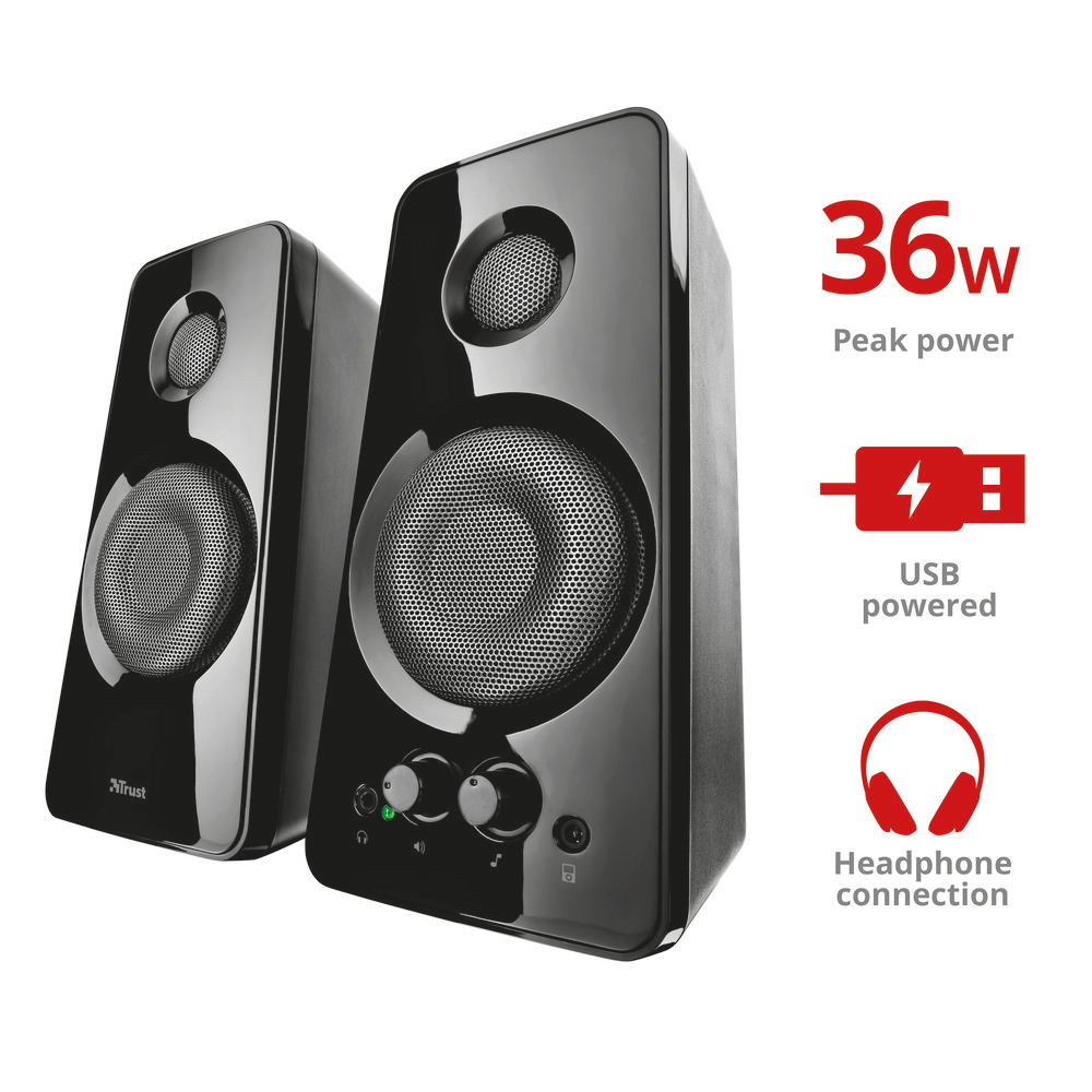 TRUST 21560 - 21560 0381074 CASSE PC 2.0 36W TITAN USB NERO