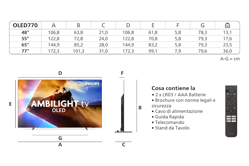 PHILIPS 65OLED770 - OLED TV 65" 4K UHD Ambilight